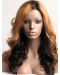 Designed 24 Inch long Wavy Style Lace Front 100% Remy Hair Ombre Wigs