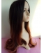 Suitable 24 Inch long Wavy Style Lace Front 100% Remy Hair Ombre Wigs