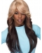 Comfortable 24 Inch long Wavy Style Lace Front 100% Remy Hair Ombre Wigs