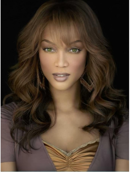 Tyra Banks Natural Beauty Pure Long Body-wave Style Glueless Lace Front Human Hair Wig 18 inches