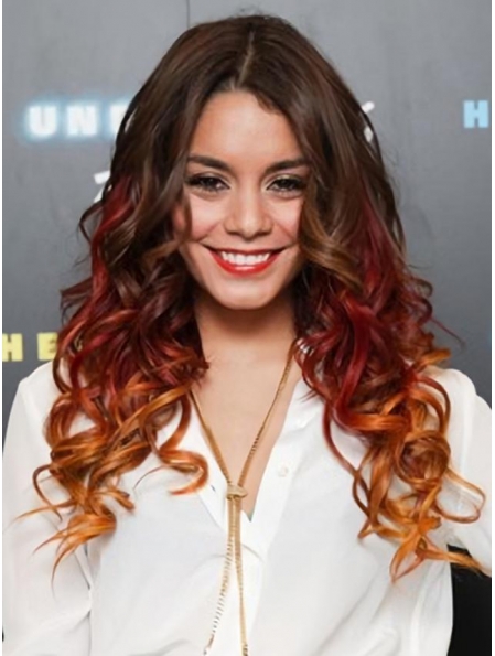 Curly Vanessa Hudgens Brown & Blonde Ombre Synthetic Long Hair Style 