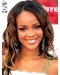 Rihanna Sweet and Elegant Long Layered Beach-wave Style Lace Front Human Hair Wig 16 Inches