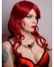 Dark Red 20 Inches Wavy Style Lace Front Human Wigs