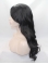 18" Wavy Black With Bangs Synthetic Lace Front Long Wigs
