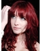 Most Popular Celebrity Red Color 100% Human Hair Curly Wig 18 Inches