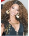 Amazing 24 Inch long Curly Style Lace Front 100% Remy Hair Ombre Wigs