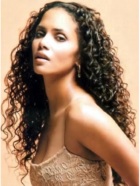 Halle Berry Beautiful and Comfortable Ultra-long Body-curl Style Lace Human Hair Wig 26 Inches