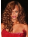 Tyra Banks Sexy Luscious Long Curly Lace Front Human Hair Wig 18 Inches