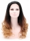 23" Curly Ombre/2 Tone Without Bangs Synthetic Lace Front Long Wigs