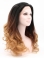 23" Curly Ombre/2 Tone Without Bangs Synthetic Lace Front Long Wigs