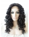 Beautiful Black Curly Without Bangs Shoulder Length Lace Front Synthetic Women Wigs