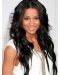 Black Curly Without Bangs Lace Front Long Human Hair Women Ciara Wigs