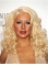Lace Front Long Synthetic Blonde Without Bangs Women Christina Aguilera Wigs