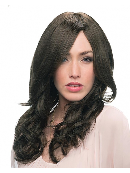 Amazing Black Curly Monofilament Remy Human Hair Long  Women Wigs