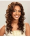 Glamorous Brown Curly Lace Font  Long Human Hair Women Wigs