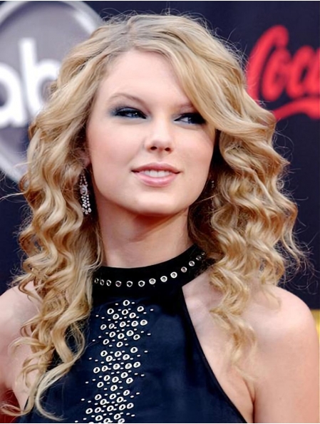 Exquisite Blonde Curly Capless Long Taylor Swift Human Hair Women Wigs