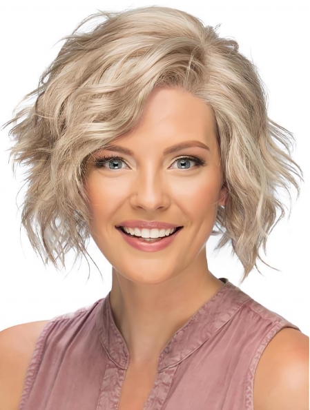 Affordable Blonde Lace Front Curly Classic Short Wigs Without Bang
