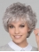 Salt and Pepper Short Natural Wave Lace Front Synthetic Wigs for Older Women