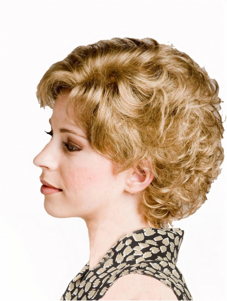 Hot Sale Short Curly Blonde Classic Fantastic Capless Synthetic Wigs 10inch