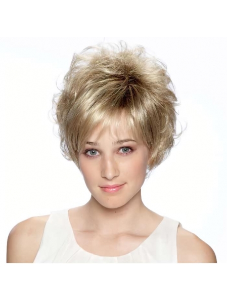 Blonde Curly Synthetic Soft Short Wigs