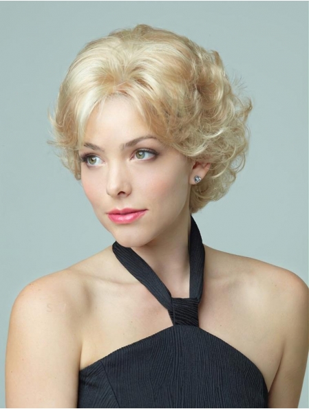Blonde Curly Synthetic Popular Short Wigs