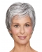 Short Grey Straight 8inch Cheap Classic Lace Front Synthetic Wig