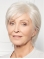 Natural Looking Straight Monofilament Grey Synthetic 10Inch Layered Short Wigs For Older Women