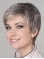 Natural Looking Short Grey 8Inch Straight Synthetic Mono top Synthetic Wigs