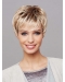 8" Platinum Blonde Short Layered Straight Synthetic Wigs