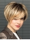 8" Ombre/2 Tone Short With Bangs Straight Synthetic Wigs