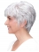 100% Hand-tied Grey Short Straight 8" Boycuts Synthetic Wigs Good Quality