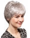 8" Short Straight Ideal 100% Hand-tied Grey Wigs