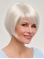 Natural 8" Short Straight Grey with Blonde Bob Wigs