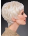 8" Short Straight Great 100% Hand-tied Grey Wigs