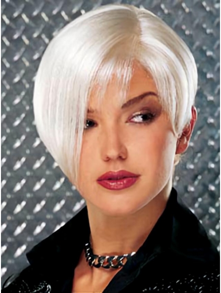 Perfect Monofilament Short Synthetic Grey Wigs