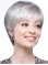 Silver Lady Short Clean Human Wigs