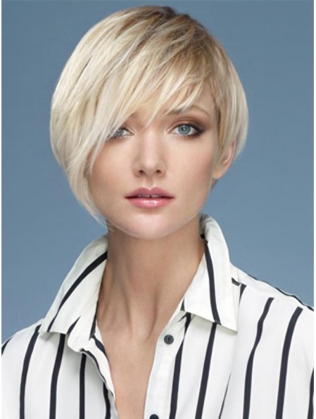 Young Fashion Wonderful Platinum Blonde Short Synthetic Wigs