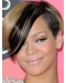 Rihanna Latest Trend Short Straight Full Lace Boy Cut Human Hair Wig with Bangs