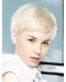 Young Fashion Platinum Blonde Short Yongthful Lace Front Human Hair Women Wigs