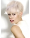 Young Fashion Platinum Blonde Straight With Bangs Short Length Synthetic Women Wigs