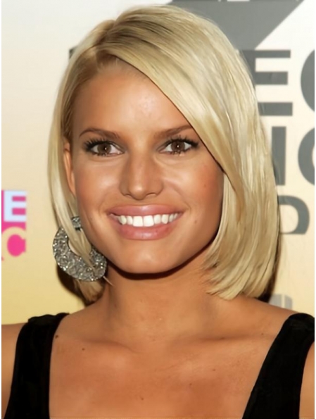 Sophisticated and fashionable short Straight lace Human Hair Women bob Wigs