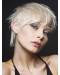 Young Fashion Cute Platinum Blonde Layers Lace Front Human Hair Women Wigs
