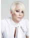 Young Fashion Platinum Blonde Very Short Stacked  Lace Front Human Hair Women Bobs Wigs