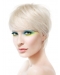 Young Fashion Platinum Blonde Short Straight Lace Front Human Hair Women Wigs