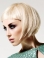 Young Fashion Platinum Blonde Short Straight With Bangs Mono Human Hair Women Wigs