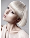 Young Fashion Platinum Blonde Straight Short Lace Front Human Hair Bobs Women Wigs