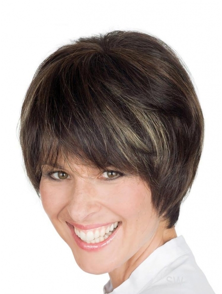 Exquisite Lace Front Straight Short Human Hair Petite Women Wigs