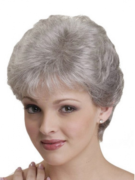 High Quality White Straight Short Capless  Classic Synthetic Women Wigs