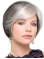 Soft Lace Front Short Synthetic Women Grey Wigs