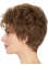 Cheap Wavy Short Brown Layered Capless  Synthetic Women Wigs 